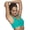 Green, variant on Womens Padded Sports Bra High Impact Running Yoga Bra with Back Pocket for Phone Wirefree Removable Pads Workout Bras for Women