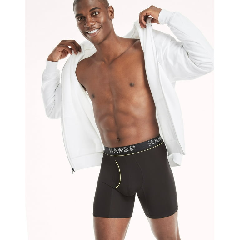 Hanes Ultimate Comfort Flex Fit Men's Lightweight Mesh Boxer Briefs,  Black/Grey, 4-Pack Assorted S 