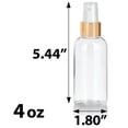 thumbnail image 1 of Clear Plastic PET Boston Round Bottle with Gold Fine Mist Sprayer (12 Pack), 1 of 3