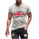 thumbnail image 1 of Mens Casual Manga Corta Botón Abajo Camisetas Estados Unidos Bandera Impresión Cuello Redondo Suéter Camiseta, Poliéster Casual Uso Diario para Hombres, 1 of 5