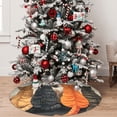 thumbnail image 5 of Lsque Four Cats Watching Rain Print Christmas Tree Skirt, Tree Skirt with Ties or Velcro, Perfect for Holiday Decorations, Halloween, and New Year-48", 5 of 7