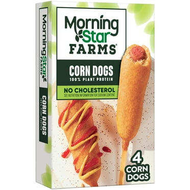 MorningStar Farms Vegan Original Plant Based Corn Dogs, 10 oz, 4 Count Box