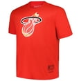 thumbnail image 2 of Men's Mitchell & Ness Red Miami Heat Big & Tall Hardwood Classics Vintage Logo T-Shirt, 2 of 3