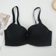 thumbnail image 7 of YWDJ Bras for Women Plus Size Back Closures Bras No Wire Sleep Bras Adjustable Straps Half Cup Push up Wrap Comfy Bras Padded Plus Size Bras Lounge Bras Black S, 7 of 7