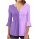 thumbnail image 1 of Camisetas con Cuello en V Mujeres Moda Impresa 3/4 Mangas Blusa, Top Cómodo Casual para el Hogar Y Diario, 1 of 5