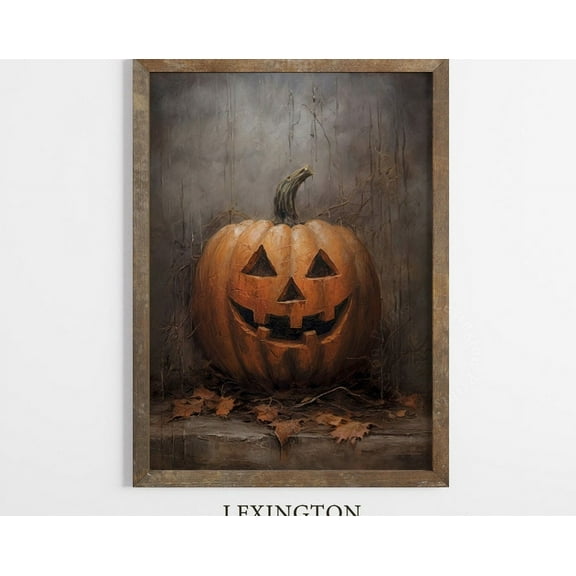 Kna Prints - Jack O Lantern Art Decor Pumpkin Decor Painting Vintage Wall Art Rustic Fall Art Home Decor Fall 176, UNFRAMED-12x18