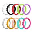 thumbnail image 2 of 10 piezas multicolor unisex deportes  de silicona goma flexible boda Hugo  Anillo de silicona, 2 of 10