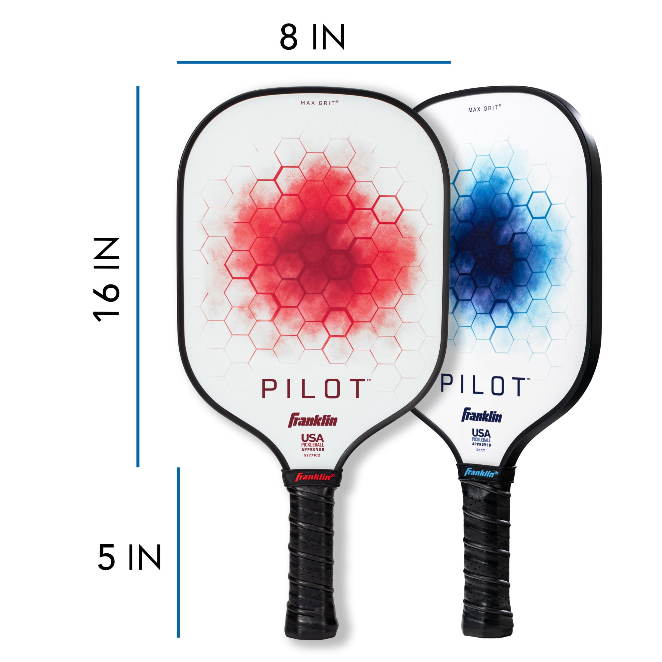 Franklin Sports Pickleball Paddle and Ball Set - (2) Pilot Fiberglass Pickleball Rackets + (4) X-40 Pickleballs - USA Pickleball (USAPA) Approved - 2 Player Pickleball Paddles + Balls Set