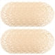 thumbnail image 4 of 12 Manteles Individuales Redondos Trenzados de Papel, Antideslizantes, Resistentes Al , para Mesas de Comedor, Manteles Individuales para Interiores & Exteriores, Color Beige, 4 of 5