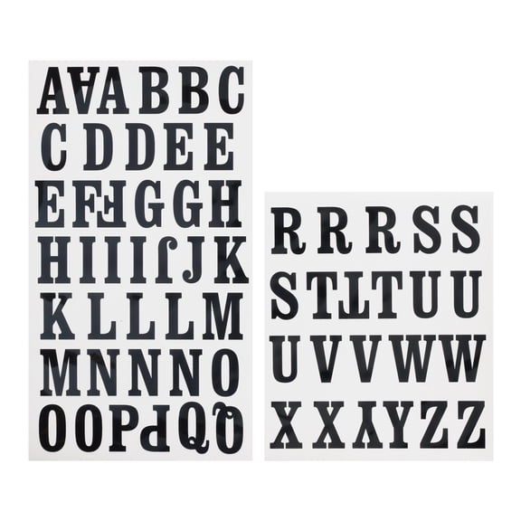 12 Packs: 62 ct. (744 total) Iron-On Black San Serif Alphabet by Make Market