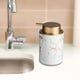 thumbnail image 2 of Dispensador de jabón/loción de cerámica con bomba, accesorio de baño. Textura de mármol blanco, 2 of 8