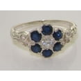 thumbnail image 4 of LBG 10k White Gold CubicZirconia & Sapphire Womens Band Ring - Size 5, 4 of 4