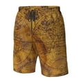 thumbnail image 5 of Disketp Men'S Swim Trunks Hawaiian Breathable Surf Beach Swimsuits Mesh Lining Beach Shorts With Pockets-Vintage Map, 5 of 9