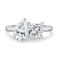 thumbnail image 2 of 4.00 Ct Pear and Princess Cut Lab-grown diamond Toi et Moi Engagement Ring, 10K White Gold, 2 of 7