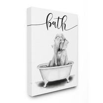 Stupell Industries Elephant Bath Animal Bath Tub Sketch Cleanliness Canvas Wall Art Design by Rachel Nieman, 30" x 40"