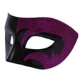 thumbnail image 2 of SeasonsTrading Mystic Purple Glitter &amp; Black Venetian Masquerade Mask, 2 of 3