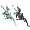 thumbnail image 4 of Estatua de hada, escultura de ángel, ángel, duendecillo, artesanía, figura de jardín, adornos para el hogar, patio, decoración de césped (marrón), 4 of 5