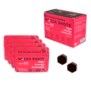 Seattle Gummy Co. Mocca Shots Caffeine Gummies, Dietary Supplement, Dark Chocolate Raspberry, 4 Pack