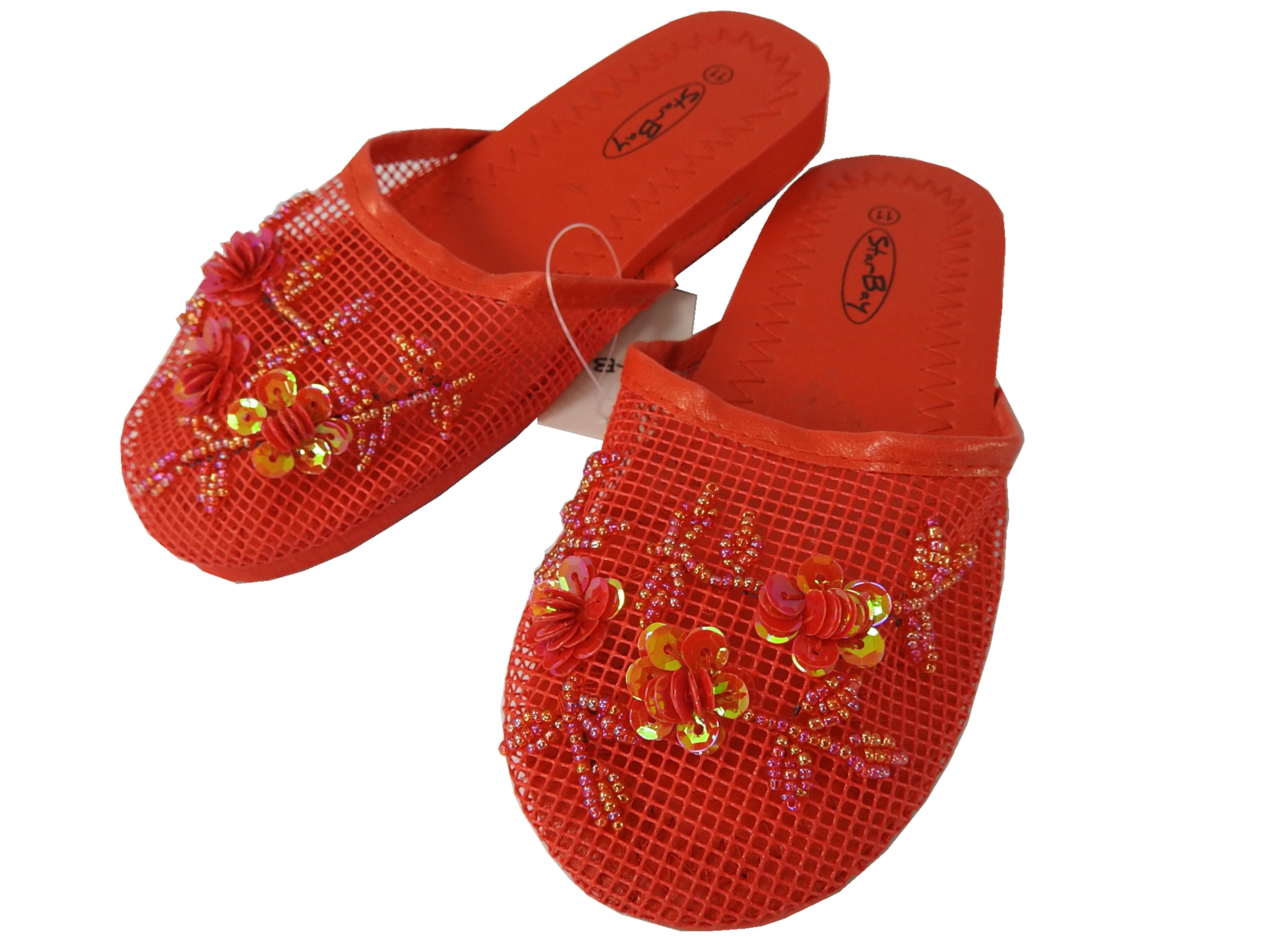 Womens Ladies Girls Infants Kids Flat Mesh Slippers Slipons Sandals Mules Colour 