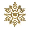 thumbnail image 3 of 24 piezas de adornos navideños de plástico con forma de copo de nieve y purpurina con 24 cuerdas plateadas para decoración navideña de ventanas (10 cm, dorado), 3 of 8