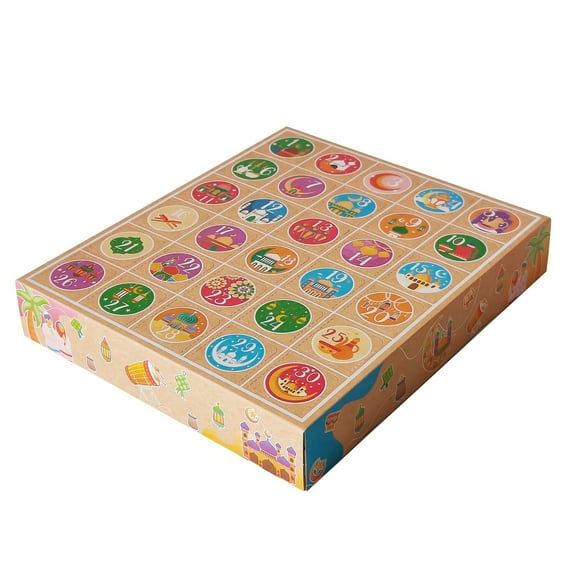 Ramadan Advent Calendar - 4 Pieces DIY Countdown Calendar Empty Gift Boxes for Islamic Eid Gifts and Decorations, Version A