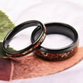 thumbnail image 6 of 4mm Wide Tungsten Carbide Black Ring with Red Opal and Gold Flake Inlay Tungsten Couple Ring, 6 of 6