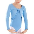 thumbnail image 3 of Hiijoy Toddler Girls Long Sleeve Ballet Leotard Top Ruffle Lace-Up Dance Shirt, Sizes 3-4Y, 3 of 3