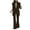 Coffee, variant on Clearance LYXSSBYX Womens Suits Blazer and Pants Professional Women's Long Sleeve Solid Suit Pants Casual Elegant Business Suit Sets