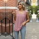 thumbnail image 3 of Playeras,Blusas y Tops,Ropa para Mujer Las mujeres camisetas sin mangas Verano doblado hueco cuello cuadrado sin mangas cola de golondrina chaleco camiseta mujer (B, L), 3 of 7