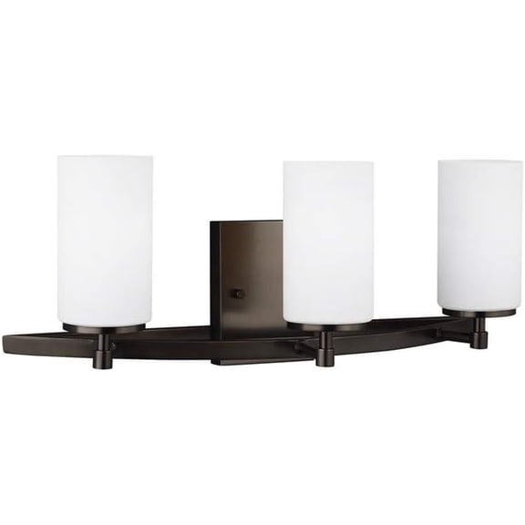 Open Box 4424603-778-Generation Lighting-Sea Gull Lighting-Alturas 3-Light Bath Vanity in Transitional Style-Brushed Oil Rubbed Bronze Finish-Incandescent