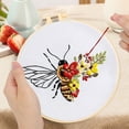thumbnail image 3 of Embroidery Kit for Beginners and seasoned embroidery enthusiasts— 4 Pack Bee and Flower Cross Stitch Kits with Sewing Set of Hoops,Threads,Needles, 3 of 6