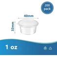 thumbnail image 2 of 200 PCS - 1 OZ Clear Diposable Plastic Jello Shot Cups with Lids, Small Plastic Containers with Lids, Small Mini Containers for Portion Controll, Jello Shot, Condiment Cups, Dipping Sauce, 2 of 6