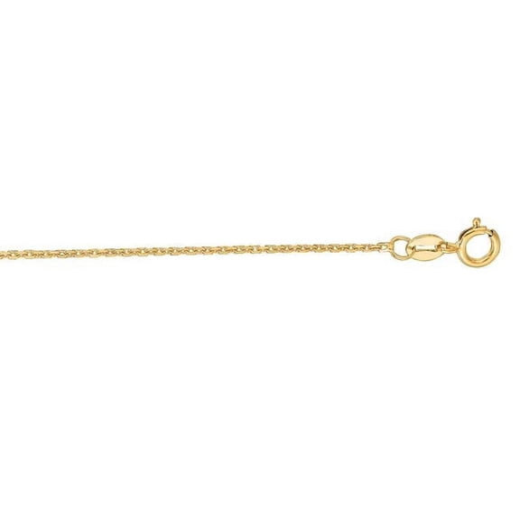 Royal Chain 030LCAB-20 20 in. 10K Yellow Gold Diamond Cut Textured Classic Cable Chain with Lobster Clasp