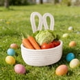 thumbnail image 6 of Easter Bunny Basket for Egg , Small Woven Cotton Rope Basket with Rabbit Ears & Tail, Kids Easter Baskets for Eggs, Baby Gift & Party Supplies, Holiday Decor, 6 of 7