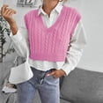 thumbnail image 2 of Women's Sweater Vest Casual V-Neck Pullover Shirt Collision Color Sleeveless Sweater Vest Aesthetic Clothes TBKOMH, 2 of 5