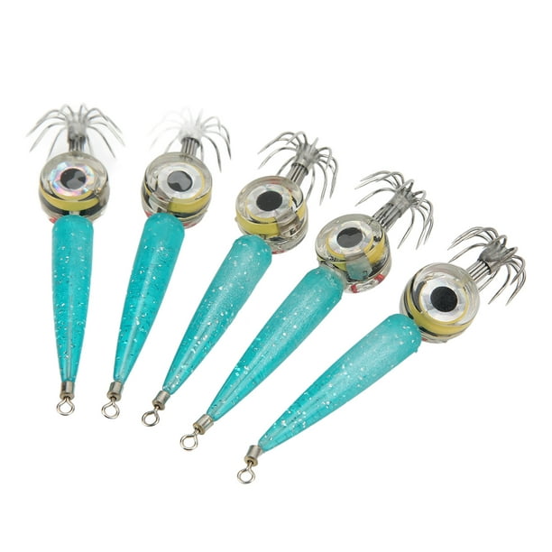 5Pcs Squid Jig Hooks Fishing Lure,Electronic Fishing Octopus Hook With  Light For Fishing 