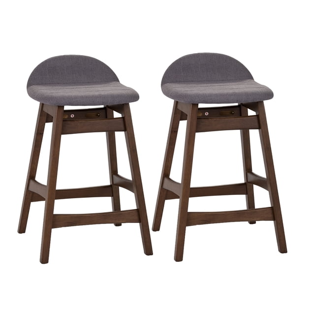 Space Savers Medium Brown Barstool30 - Grey (RTA)- Set of 2