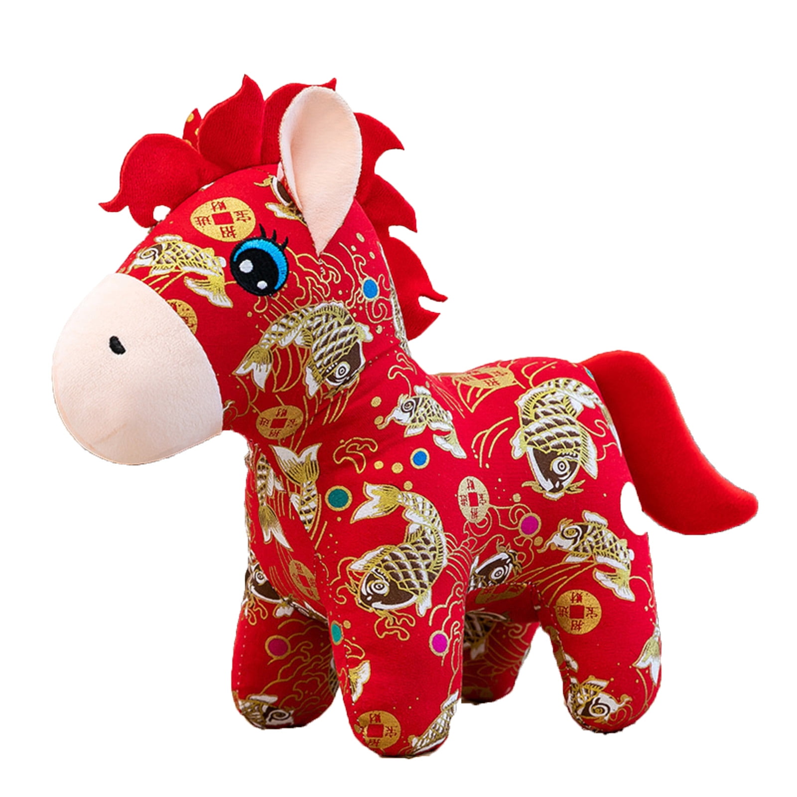 Chris.W 2026 Year of The Horse Plush Mascot Decorations – 2 Pack Red Zodiac Horse Plush Ornaments, Lunar New Year Home Décor, Chinese Spring Festival Party Favors, Office Table Gifts(7.9 Tall