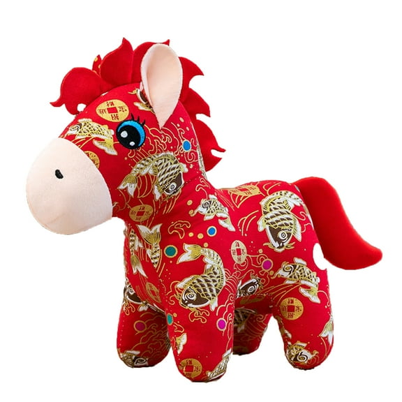 Chinese Zodiac Horse Stuffed Animal Soft Horse Plush Toy Kawaii Cute Pony Charm Christmas Gifts Lunar New Year Gift idea Home Decor Sweet Plush Accessories Festive Birthday Presents Holiday Decor