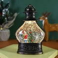 thumbnail image 4 of Bolas de nieve navideñas con forma de farol, bolas de nieve cilíndricas con purpurina, bolas de nieve de bronce para Navidad, linterna con decoración de muñeco de nieve y árbol de Navidad, 4 of 5