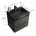 thumbnail image 6 of 24" Gray Bathroom Vanity with Sink, Large Storage Wall Mounted Floating Bathroom Vanity for Modern Bathroom, One-Piece Black Sink Basin without Drain and Faucet, 6 of 8