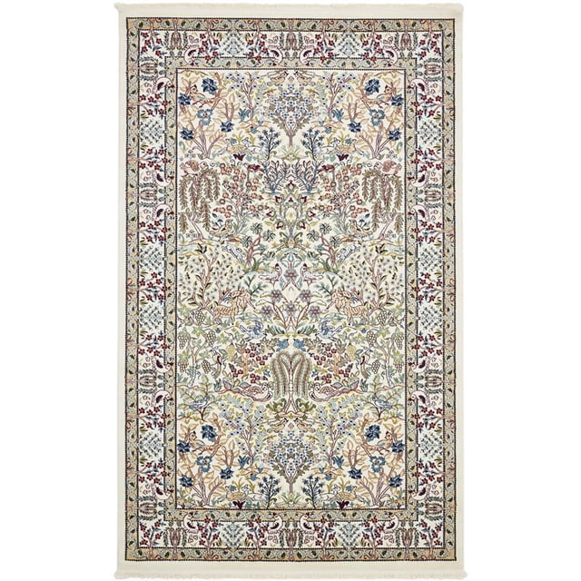 Unique Loom Narenj Tapis de Chasse Texturé 5' x 8' Rectangle Ivoire/tan