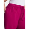 thumbnail image 3 of Terra & Sky Women’s Plus Cropped Linen Blend Pants, 27” Inseam, Sizes 0X-5X, 3 of 4