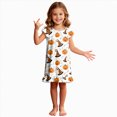 thumbnail image 4 of WXFAZCVU Toddler Girls Nightdress Halloween Graphic Print Sleepwear Short Sleeve Pajamas Dress Size 5-6 Years, 4 of 4