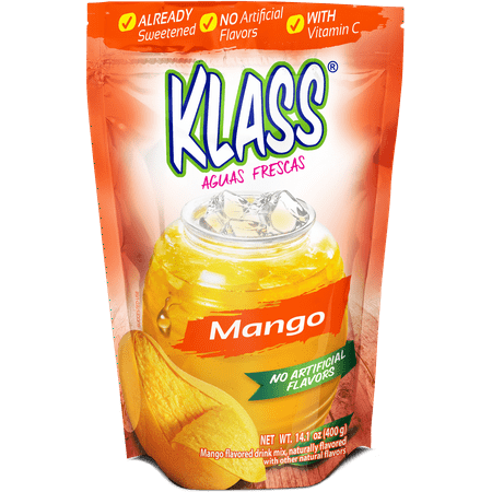Klass Aguas Frescas Mango, with Vitamin C, Multiserve, Powdered Drink Mix, 14.1oz