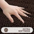 thumbnail image 3 of Chenille Striped Bathroom Rugs 47" x 17" Extra Thick and Absorbent Bath Rugs, Non-Slip Soft Plush Shaggy Bath Carpet, Machine Wash Dry, Bath Mats for Bathroom, Brown, 3 of 16