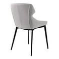 thumbnail image 3 of Rocco Upholstered Dining Chair in Taupe Gray and Black Faux Leather with Black Metal Legs - Set of 2, 3 of 6