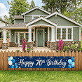 thumbnail image 4 of Blue Themed Happy 70th Birthday Banner with Balloons Fireworks and Gifts Background Party Decoration Photography Prop Birthday Party Supplies Backdrop Decor, 4 of 6