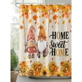 thumbnail image 2 of Fsddascl Fall Sunflowers Gnomes Shower Curtain Set - Standard 72" x 72" Washable Bathtub Curtain with 12 Hooks, Thanksgiving Maples Leaves Farmhouse Waterproof Fabric Shower Curtains for Bathroom, 2 of 6