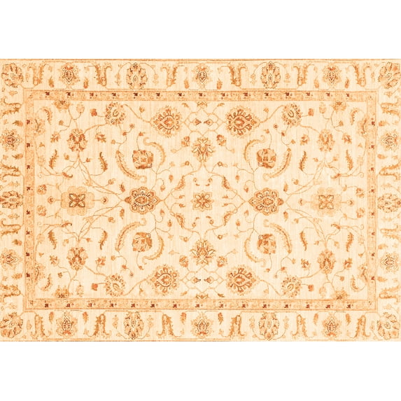 Ahgly Company Indoor Rectangle Oriental Orange Traditional Area Rugs, 6' x 9'